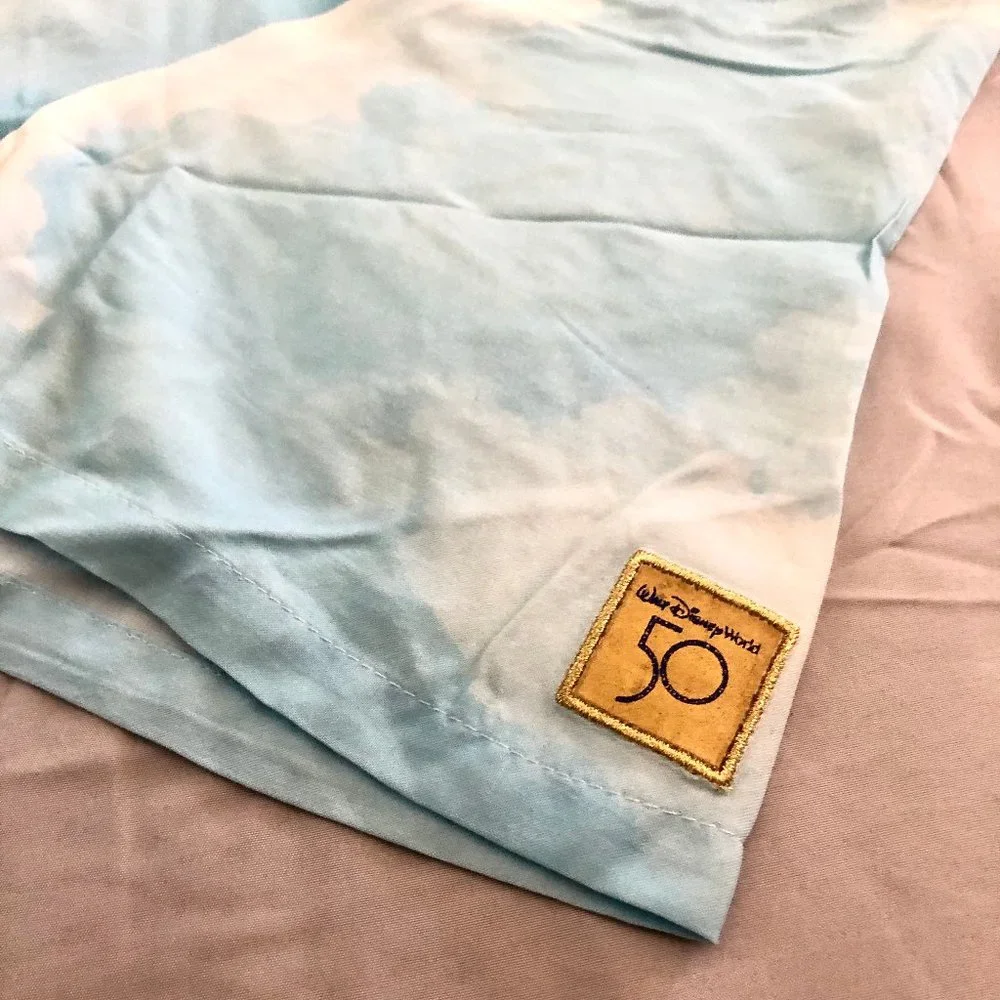 Walt Disney World 50Th Anniversary Castle Woven Button Down Camp Shirt XL - NEW - Picture 5 of 5